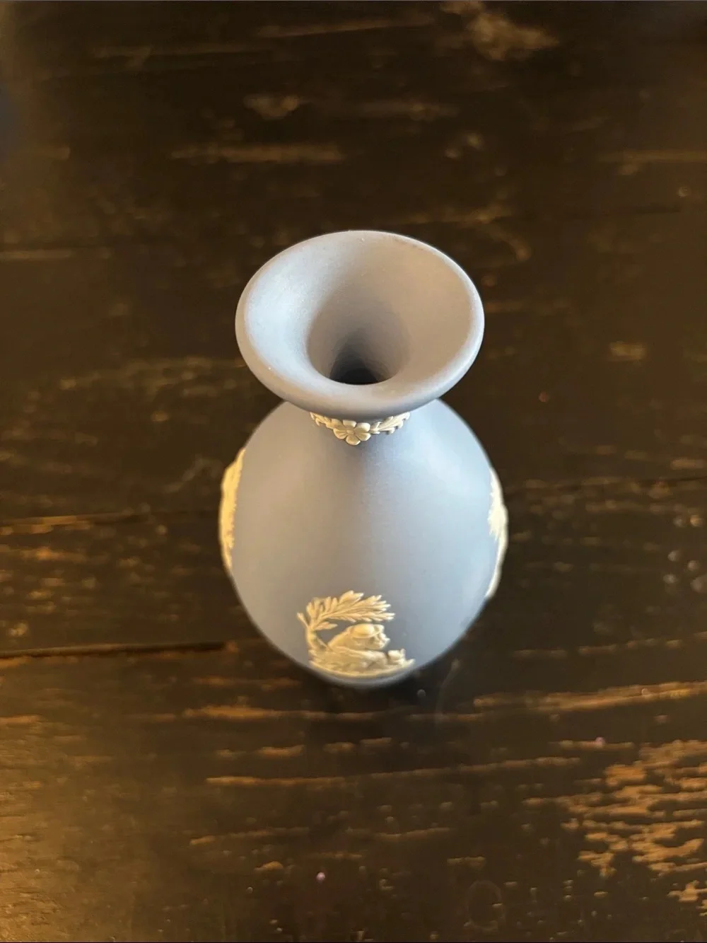 Classic Blue Jasperware-Style Decorative Vase